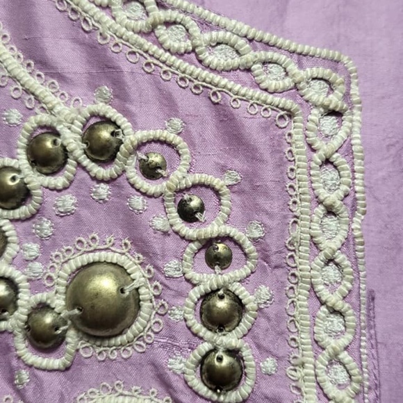 Sachin + Babi for Ankasa Embroidered Lavender Silk Tunic Top - EUC - Picture 3 of 5